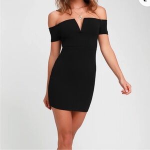 Lulu’s V Wire Black Mini Dress Size Small